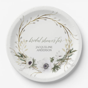 Assiettes En Carton Fête des mariées Serre Rustique Anémone Twig Serre
