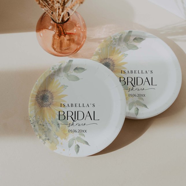 Assiettes En Carton Fête des mariées tournesol (Créateur téléchargé)