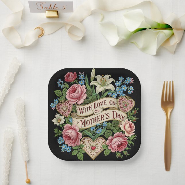 Assiettes En Carton Fête des mères (Mariage)