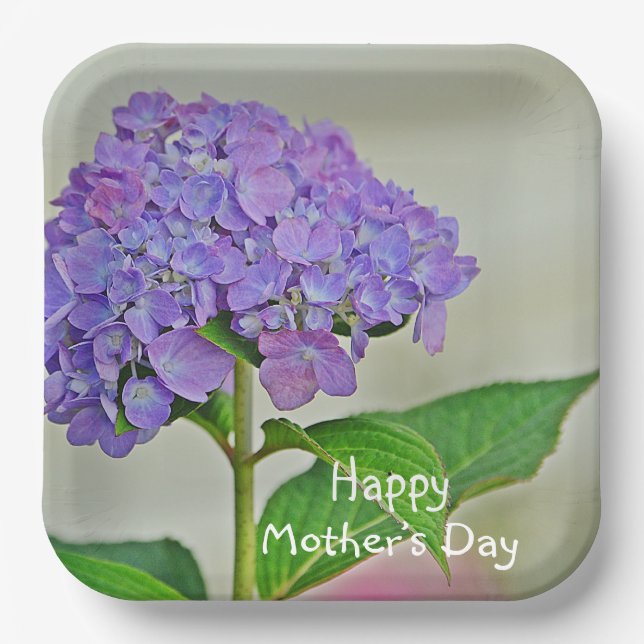 Assiettes En Carton Fête des mères de Hydrangea (Recto)
