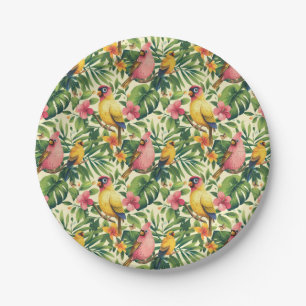 Assiettes En Carton Fête des Plaques de papier pour oiseaux tropicaux