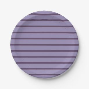 Assiettes En Carton Fête des rayures violettes