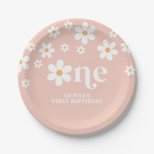 Assiettes En Carton Fête des un an de Daisy thème floral