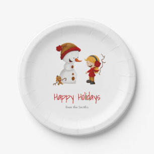 Assiettes En Carton Fête des Vacances d'hiver du motoneige