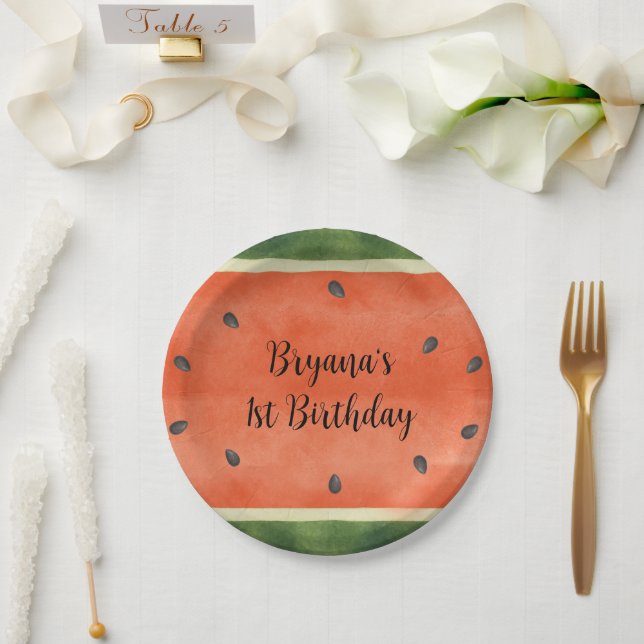 Assiettes En Carton Fête d'été Pastèque De quelque manière que vous la (Mariage)