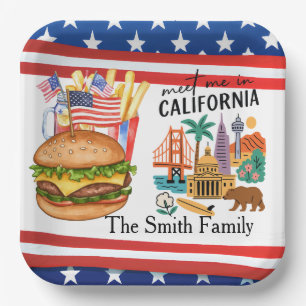 Assiettes En Carton Fête d'Indépendance de la Californie le 4 juillet 