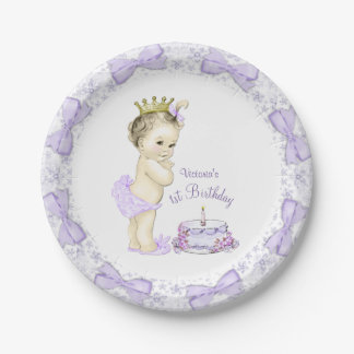 Assiettes En Carton Fête du 1er anniversaire de la Princesse Lavande V
