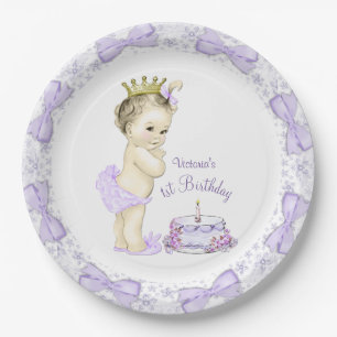 Assiettes En Carton Fête du 1er anniversaire de la Princesse Lavande V
