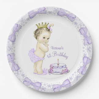 Assiettes En Carton Fête du 1er anniversaire de la Princesse Lavande V