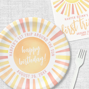 Assiettes En Carton Fête du 1er anniversaire de Soleil