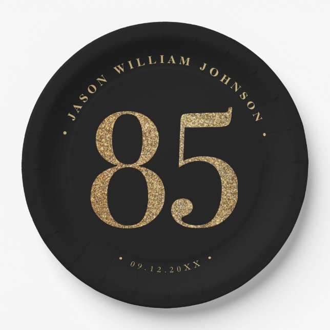 Assiettes En Carton Fête du 85e anniversaire (Devant)