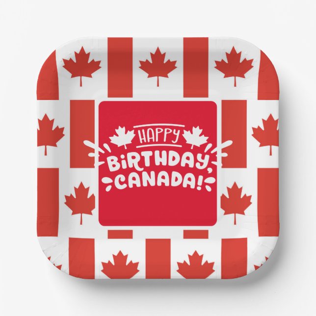 Assiettes En Carton Fête du Canada (Recto)