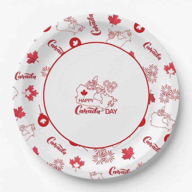 Assiettes En Carton Fête du Canada (Devant)