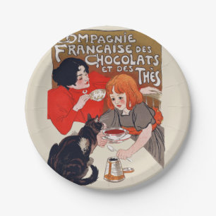 Assiettes En Carton Fête du chocolat français Steinlen Art