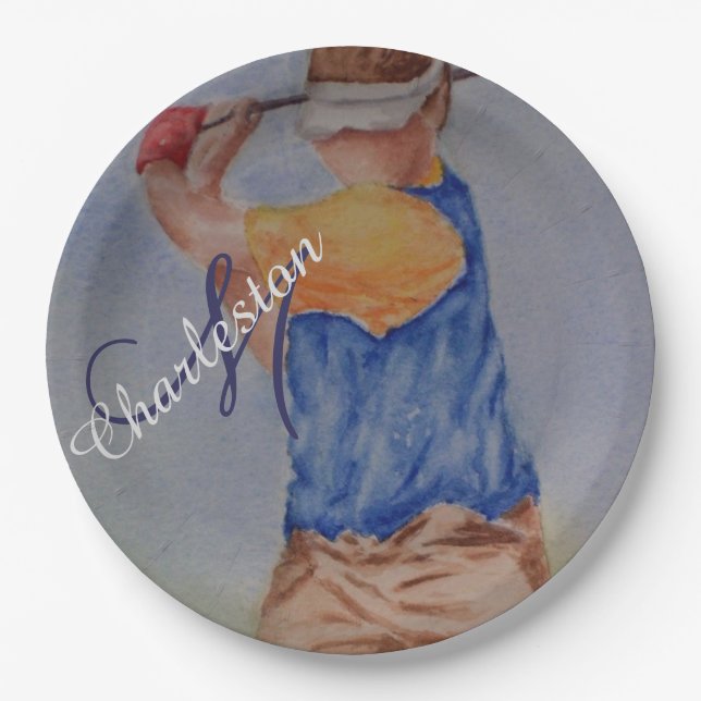 Assiettes En Carton Fête du golf (Devant)