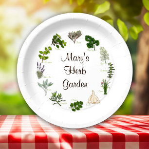 Assiettes En Carton Fête du jardin d'herbes