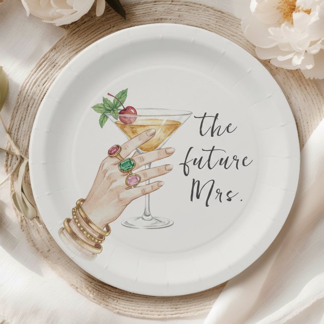 Assiettes En Carton Fête élégante de cocktail pour la mariée (Perfect cocktail theme for a sophisticated and unforgettable bridal shower.)