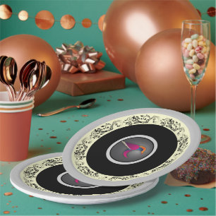Assiettes En Carton Fête élégante de colibri ornemental
