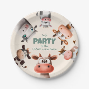 Assiettes En Carton Fête jusqu'à ce que les vaches rentrent à la maiso