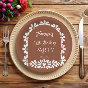 Assiettes En Carton Fête mexicaine en terre cuite talavera personnalis