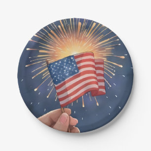 Assiettes En Carton Fête patriotique du drapeau américain