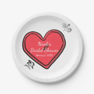 Assiettes En Carton Fête personnalisée chic de la Saint-Valentin avec