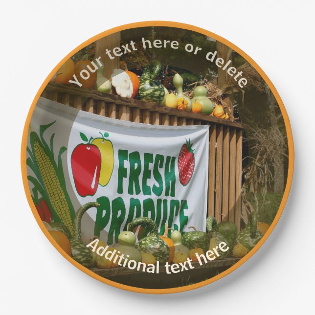 Assiettes En Carton Fête Personnalisée de la Ferme de Campagne (Devant)