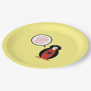 Assiettes En Carton Fête personnalisée de Mme Pingouin en Albanie