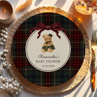Assiettes En Carton Fête Prénatale de Noël Ourson à l'Arc Vintage