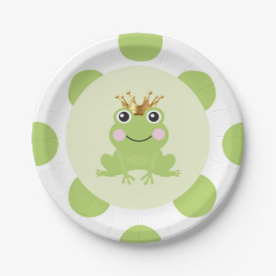 Assiettes En Carton Fête Prénatale du Prince Grenouille Conte de Fées
