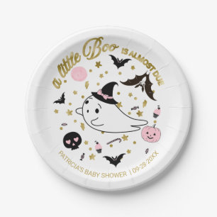 Assiettes En Carton Fête Prénatale Halloween Petite Fille Fantôme Litt