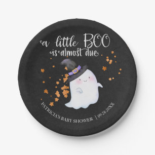 Assiettes En Carton Fête Prénatale pour Bébé Fille Halloween Fantôme L