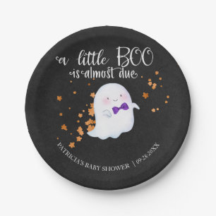 Assiettes En Carton Fête Prénatale pour Bébé Garçon Halloween Fantôme 