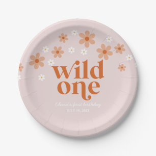 Assiettes En Carton Fête rétro sauvage un an daisy boho