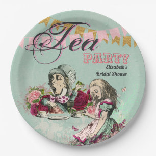 Assiettes En Carton Fête sur le thème d'Alice au Pays des Merveilles s