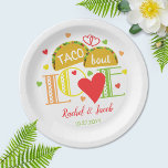 Assiettes En Carton Fête Tacos d'Amour Fête de Fiançailles Colorée<br><div class="desc">Cette conception de mariage festive et amusante présente des tacos, des cœurs et une typographie colorée et audacieuse. Cliquez sur le bouton Personnaliser pour plus de flexibilité lors de la modification des images et du texte ! Des variations de cette conception, des couleurs supplémentaires, ainsi que des produits coordonnés sont...</div>