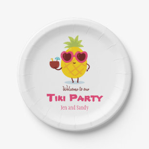 Assiettes En Carton Fête Tiki à l'ananas Luau