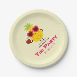 Assiettes En Carton Fête Tiki à thème ananas Luau