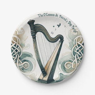 Assiettes En Carton Fête traditionnelle de la harpe celtique St Patric
