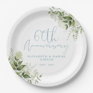 Assiettes En Carton Fêter 60 ans de mariage avec une décoration floral
