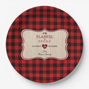 Assiettes En Carton Fêtes de Noël de Flannel et de Lumberjack Frost