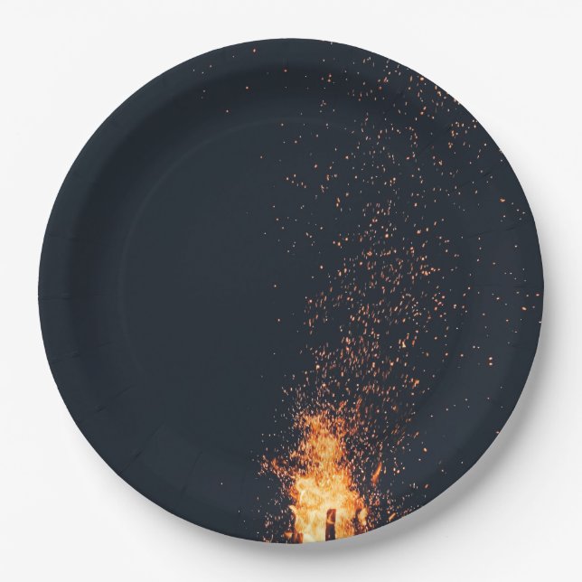 Assiettes En Carton feu (Devant)