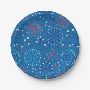 Assiettes En Carton Feu d'artifice du 4 juillet