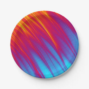 Assiettes En Carton Feu et glace - Bleu rouge Bleu Jaune Stripe Swoosh