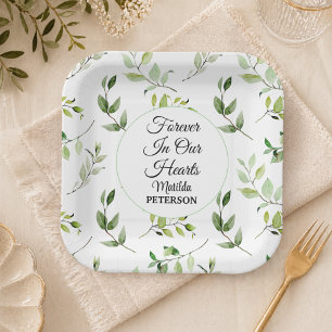 Assiettes En Carton Feuillage de verdure de jardin 