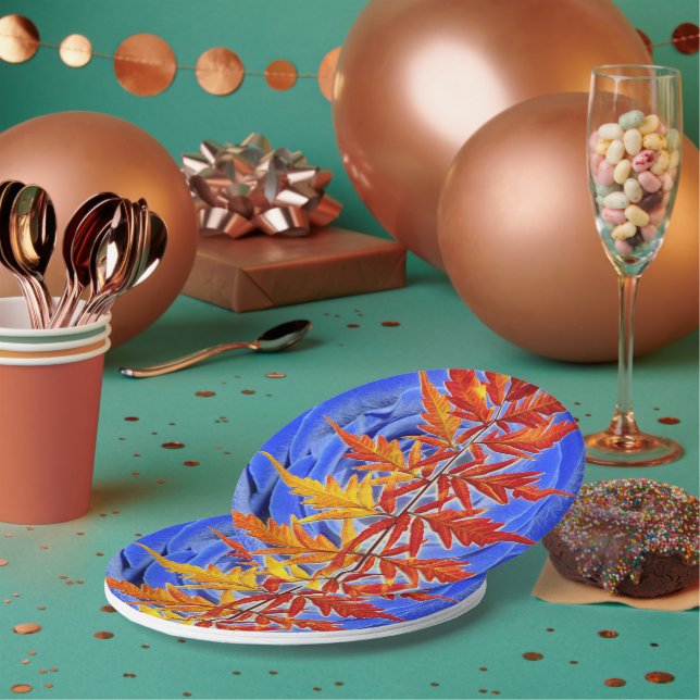 Assiettes En Carton Feuille (Multi)