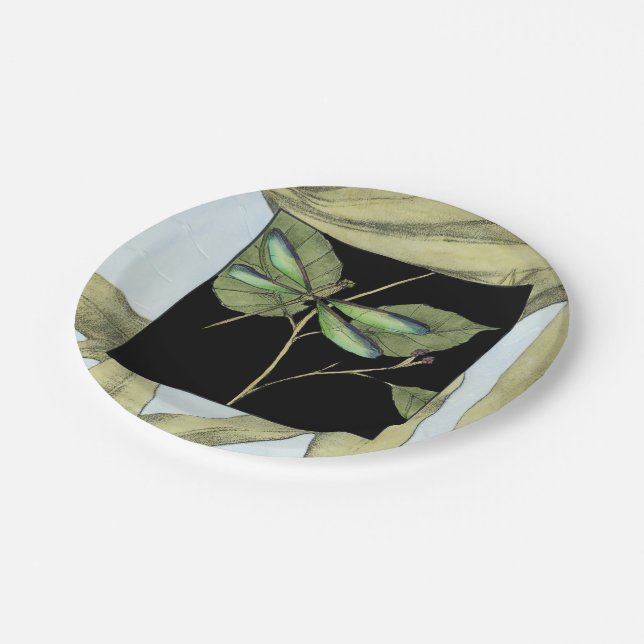 Assiettes En Carton Feuille avec l'encart de libellule par Jennifer (Angle)