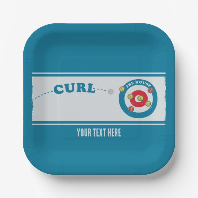 Assiettes En Carton Feuille de curling Pierre de curling (Recto)