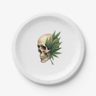 Assiettes En Carton Feuille de Monstera Tropicale Crâne Goth Grunge Es