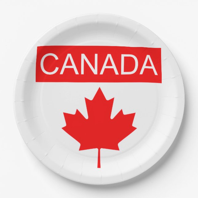 Assiettes En Carton Feuille d'érable du Canada  (Devant)